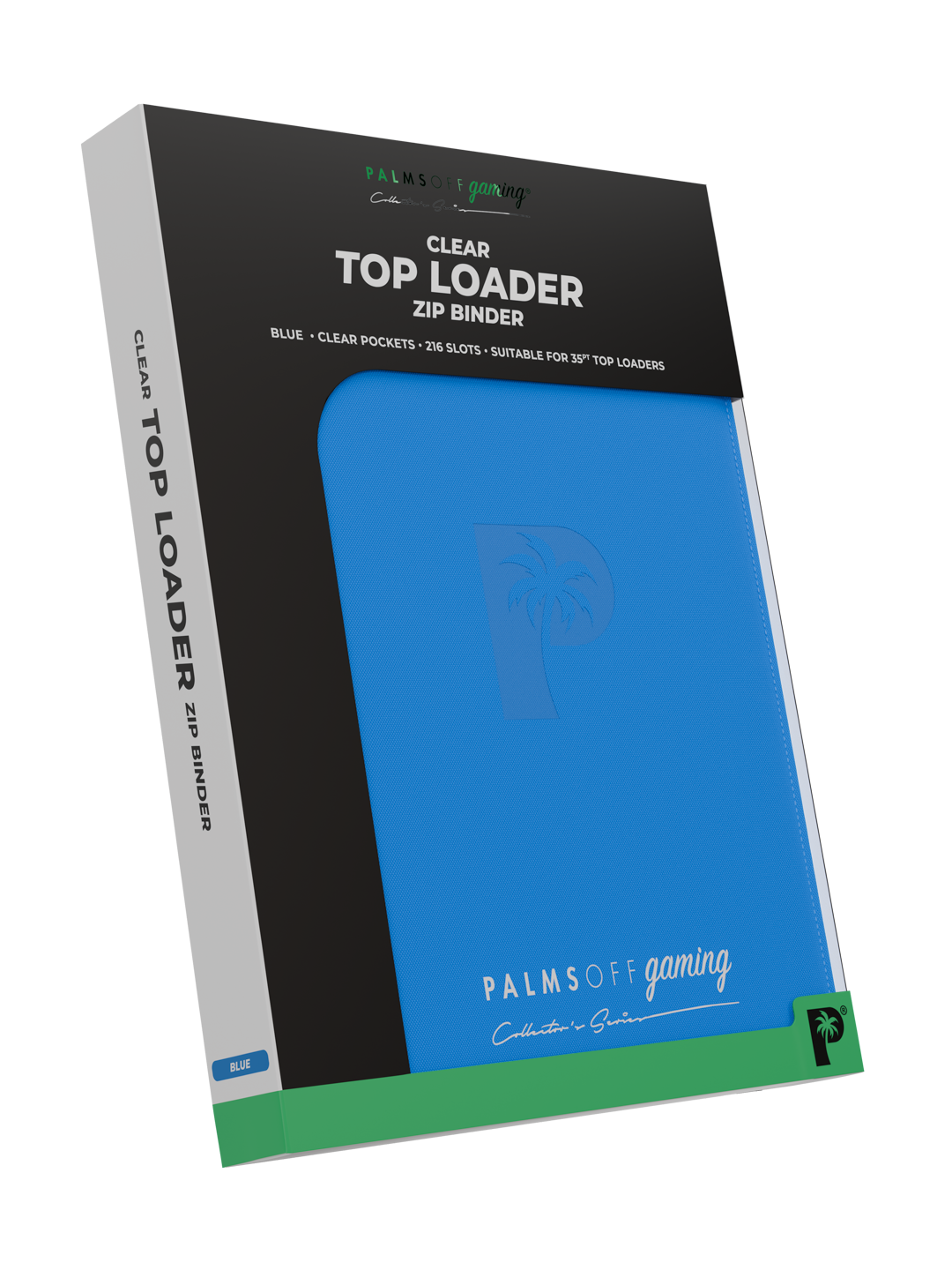 Palms off Gaming Collector's Series Top Loader Zip Binder - 9 Pocket - Blue