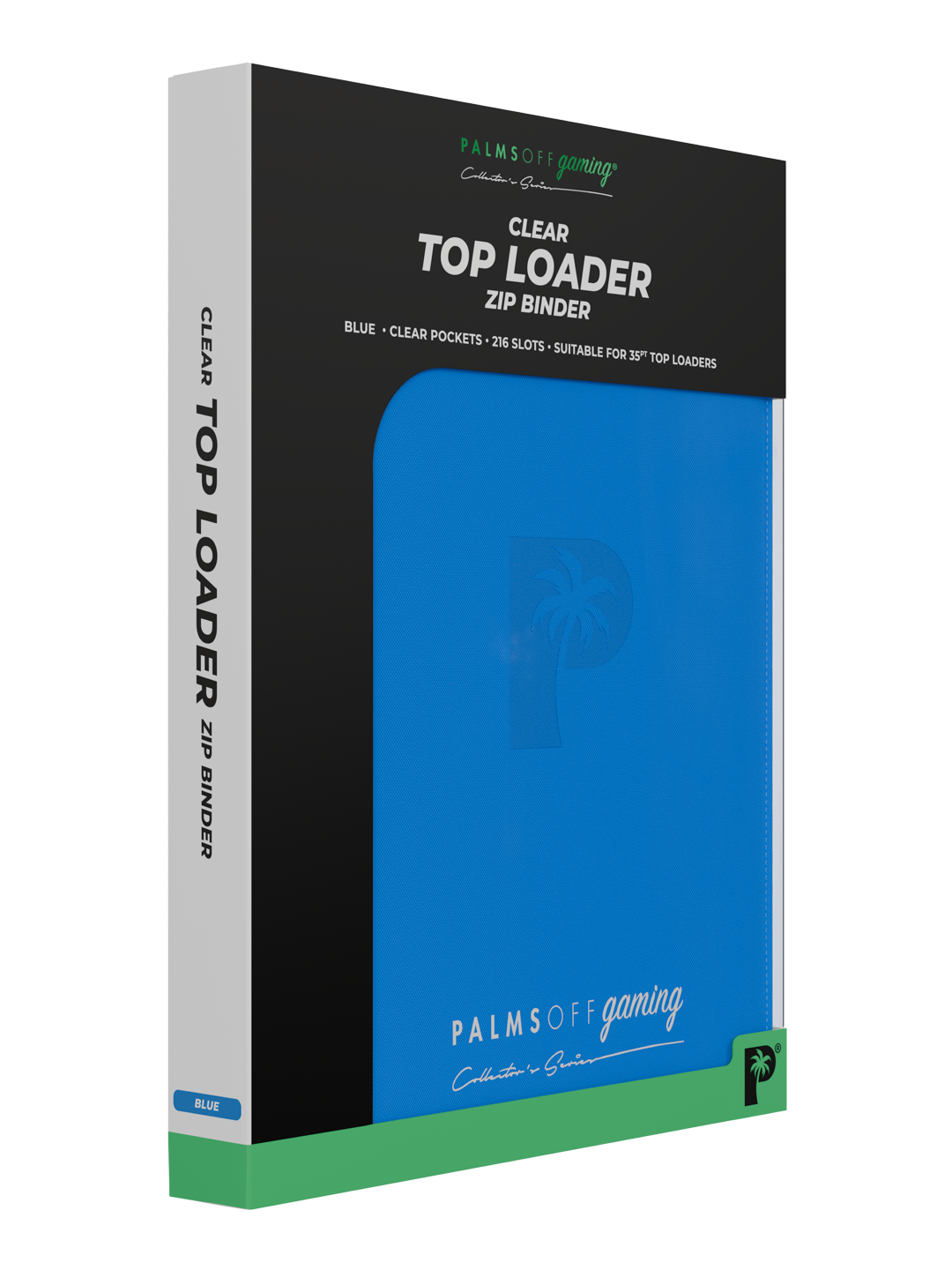 Palms off Gaming Collector's Series Top Loader Zip Binder - 9 Pocket - Blue