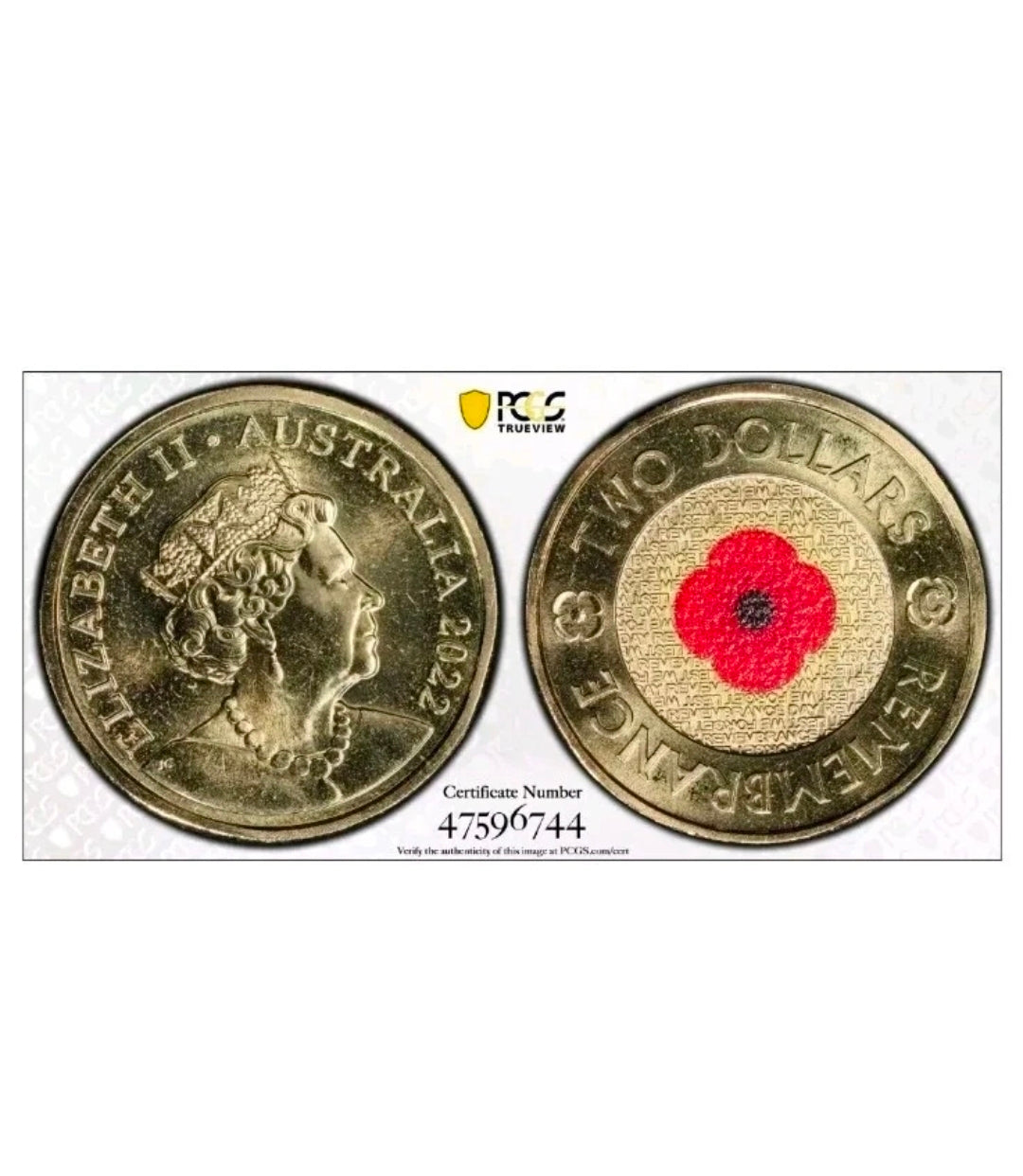 2022 C Mintmark Red Poppy Two Dollars $2  PCGS MS68